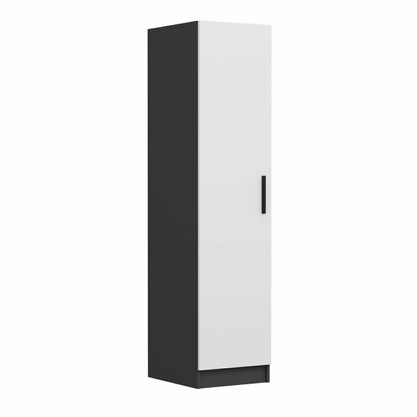 Minar Kale 1 Door Shelf Cabinet Anthracite - White