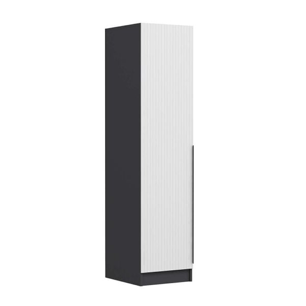 Minar Kale 1 Door Shelf Cabinet Anthracite - White Striped Mebrane