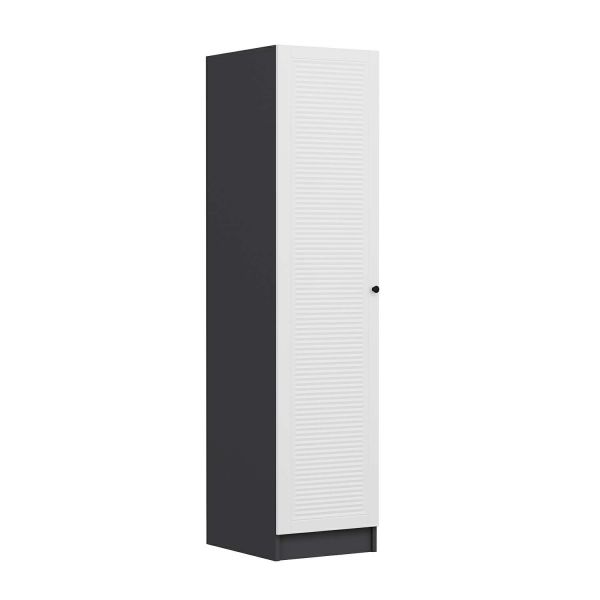 Minar Kale 1 Door Shelf Cabinet Anthracite - White Shutter