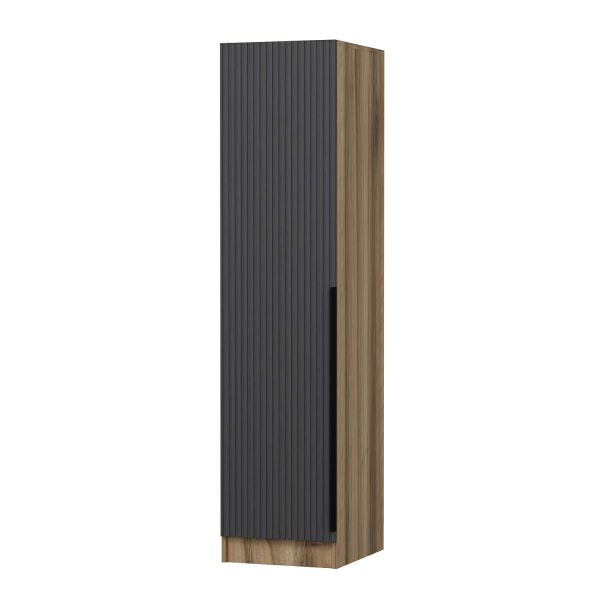 Minar Kale 1 Door Shelf Cabinet Dore - Anthracite Striped Mebrane