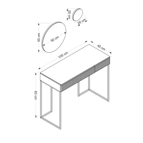 Kale Plus Makeup Table - Anthracite