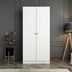 Castle Membrane 190 cm 2 Door Cupboard - White