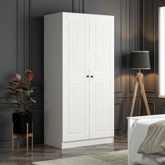 Castle Membrane 190 cm 2 Door Cupboard - White