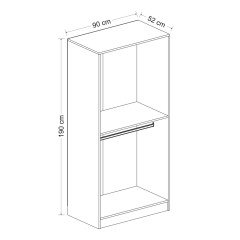 Castle Membrane 190 cm 2 Door Cupboard - White