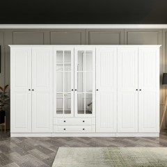 Castle 190 Cm 7 Membrane Lid Q2 Crown Cabinet - White