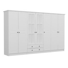 Castle 190 Cm 7 Membrane Lid Q2 Crown Cabinet - White