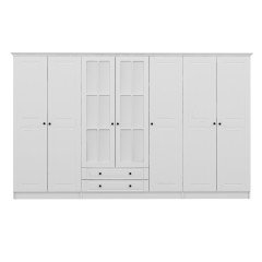 Castle 190 Cm 7 Membrane Lid Q2 Crown Cabinet - White