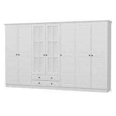 Castle 190 Cm 7 Membrane Lid Q2 Crown Cabinet - White