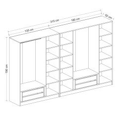 Castle 190 Cm 7 Membrane Lid Q4 Wardrobe - White