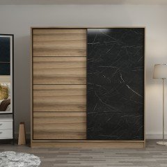 Mina Fortress 2 Lid Sliding Wardrobe 180 Cm - Dora / Royal Marble