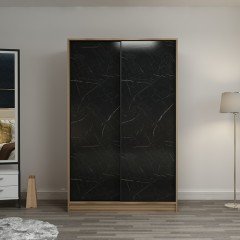 Mina Fortress 2 Lid Sliding Wardrobe 120 Cm - Dora / Royal Marble