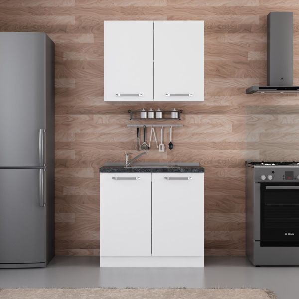 Mina is 90 cm Kitchen Cabinet White 90-B1