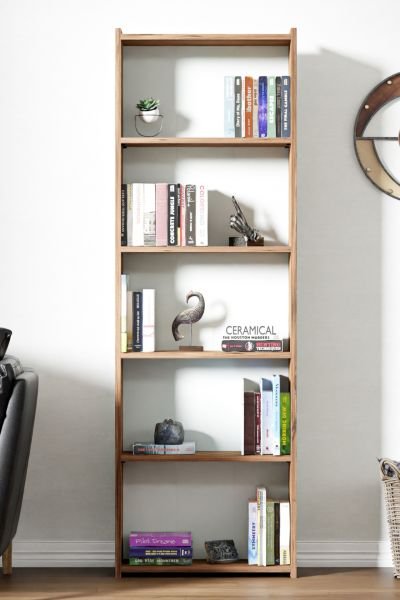 Ceramical Kts2 Modern Kitaplık / 5 Raflı - 60x180 Cm - Çam