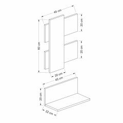 Belita Dresser & Wall Shelves - Ciragan / Anthracite