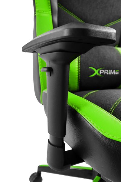 XPrime Tyler Oyuncu Koltuğu Hybrid Kumaş 4D Kolçak Ayak Uzatmalı Yeşil