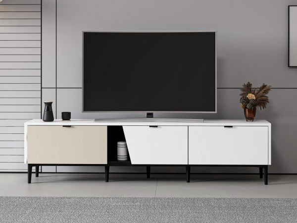 Yelena Tv - White/Black/Sandstone