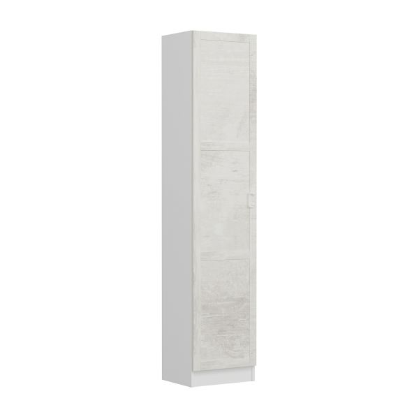 Minar Kale 210 Cm 1 Kapaklı 1B Raf Portmanto Beyaz Eskitme Beyaz