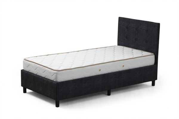 Hira Fixed base+headboard+mattress Anthracite 90x190