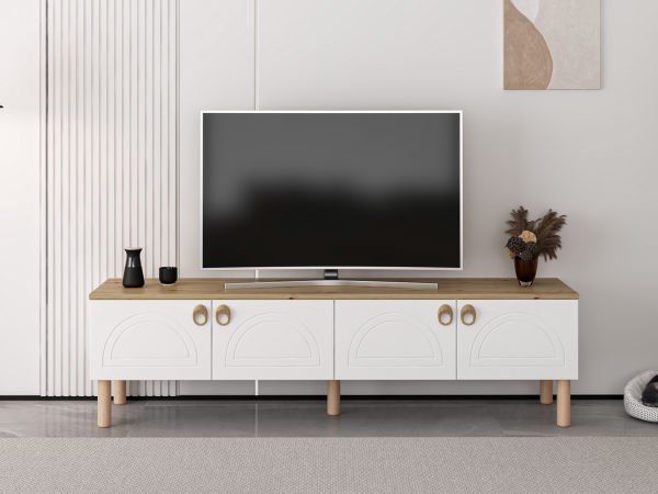 Lotus Bohemian Style TV Unit - White/Artisan