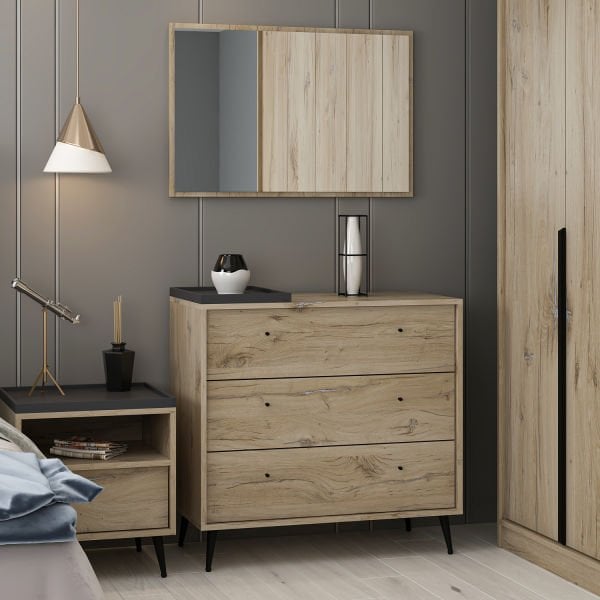 Lara Mirrored Dresser 3C - Senza