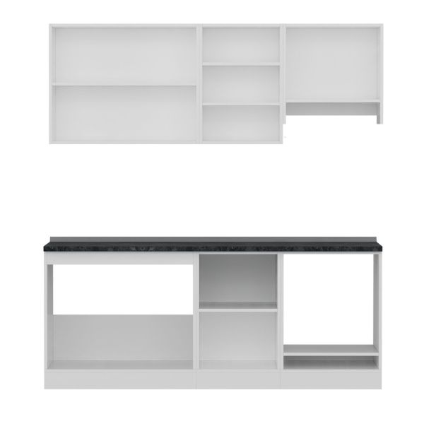 Minar 200 cm Kitchen Cabinet White 200-B8