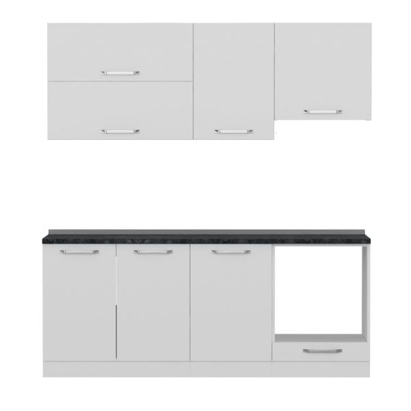 Minar 200 cm Kitchen Cabinet White 200-B8