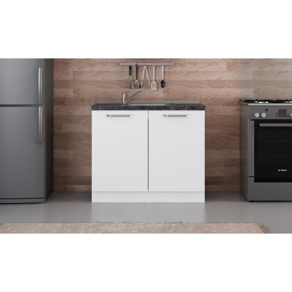 Minar 100 Cm White Kitchen Cabinet Sub-Module-100-B2