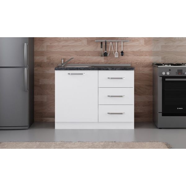 Minar 110 Cm White Kitchen Cabinet 110-B1-Sub Module