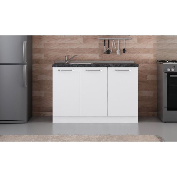 Minar 125 Cm White Kitchen Cabinet 125-B1-Sub Module