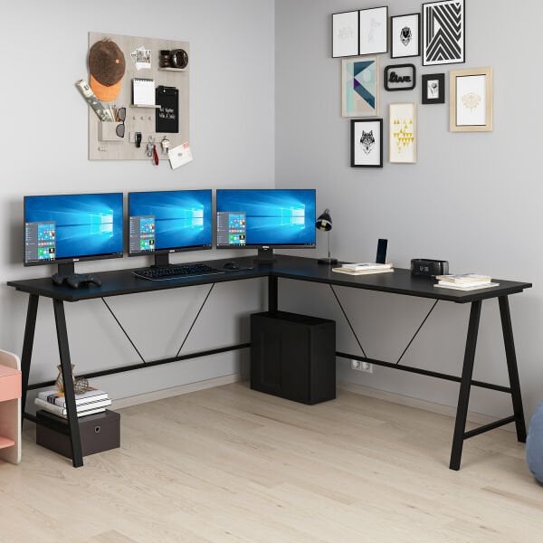 Team L Corner Desk - Black