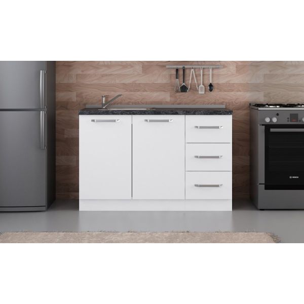 Minar 130 Cm White Kitchen Cabinet Sub-Module-130-B2