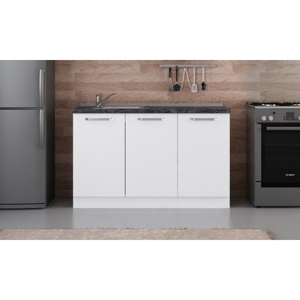 Minar 135 Cm White Kitchen Cabinet 135-B1-Sub Module