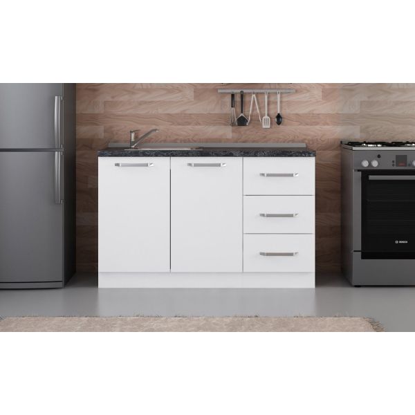 Minar 135 Cm White Kitchen Cabinet Sub-Module-135-B2