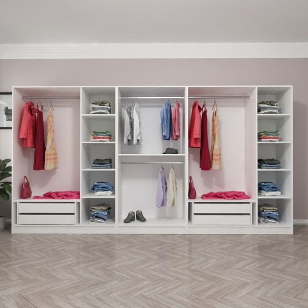 Kale 8 Door 4 Mirror 4 Drawer Cabinet White Anthracite