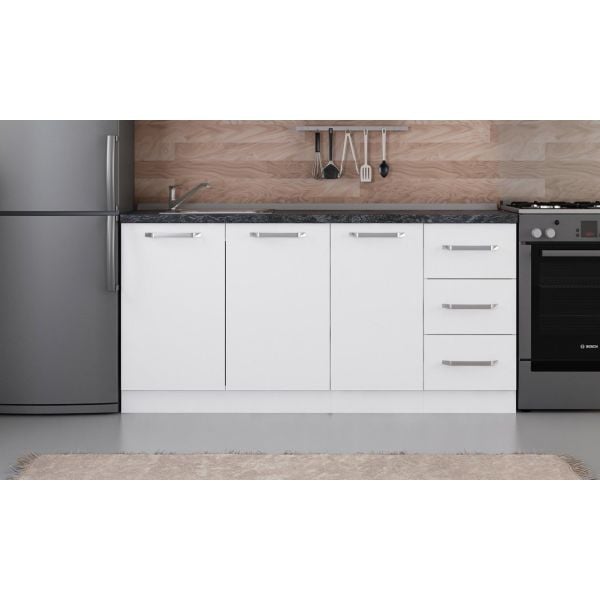 Minar 170 Cm White Kitchen Cabinet 170-B1-Sub Module