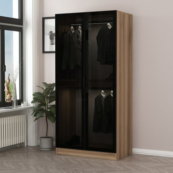 Kale 2 Smoke Glass Door Cabinet Dore Smoke Glass