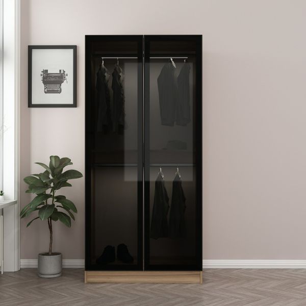 Kale 2 Smoke Glass Door Cabinet Dore Smoke Glass