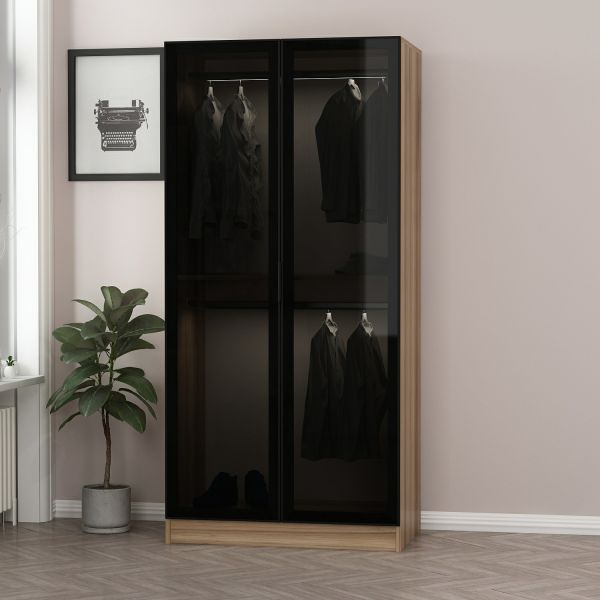 Kale 2 Smoke Glass Door Cabinet Dore Smoke Glass