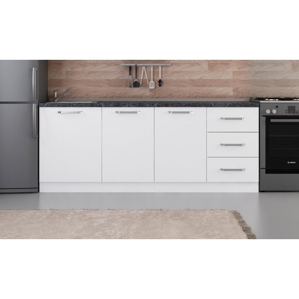 Minar 210 Cm White Kitchen Cabinet 210-B1-Sub Module