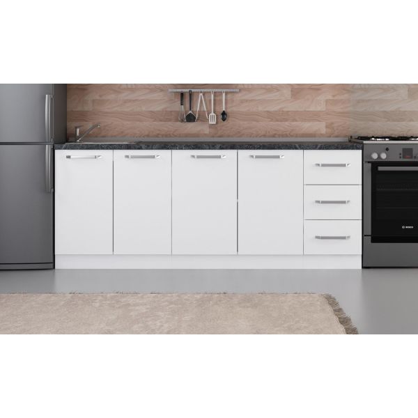 Minar 210 Cm White Kitchen Cabinet Sub-Module-210-B2