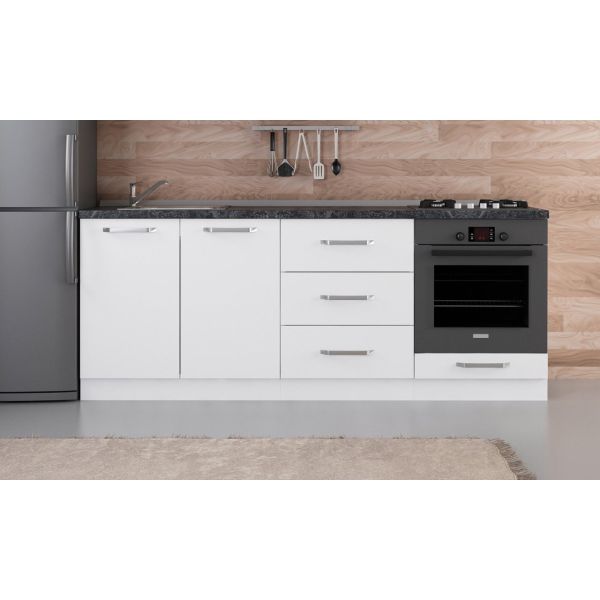 Minar 210 Cm White Kitchen Cabinet Sub-Module-210-B3