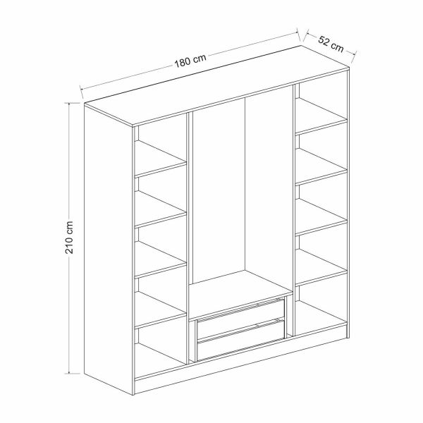 Kale Plus 4 Mebrane Covered 2C Cabinet Anthracite Mebrane