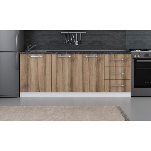 Minar 210 Cm White Kitchen Cabinet Dore 210-D1-Sub Module