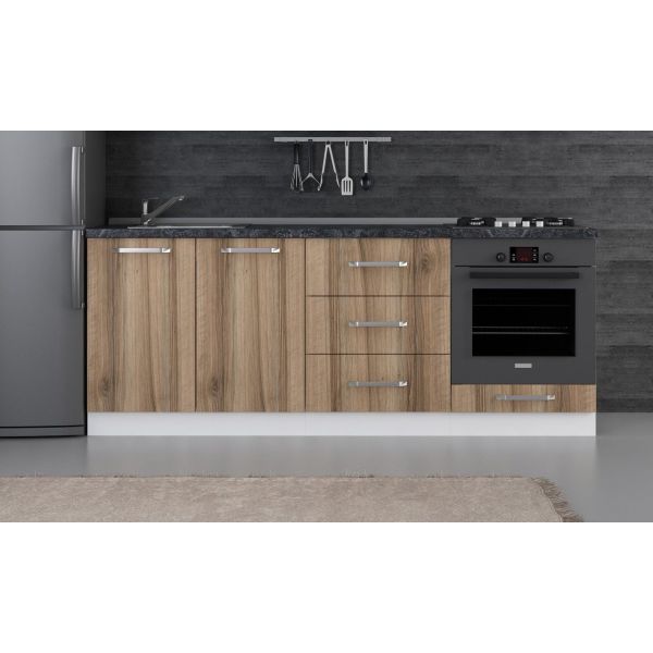 Minar 210 Cm White Kitchen Cabinet Dore 210-D3-Sub Module