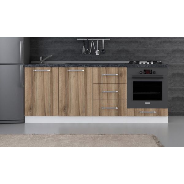 Minar 210 Cm White Dora Kitchen Cabinet Sub-210-D6 Module