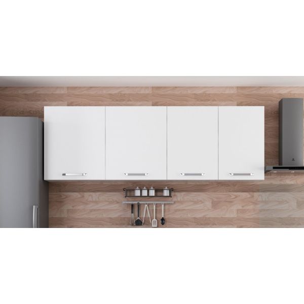 Minar 215 Cm White Kitchen Cabinet 215-B2-Upper Module