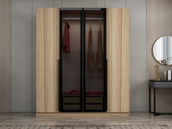 Kale Plus 4 Door 2C Cabinet Dore Plus Dore Smoked Glass