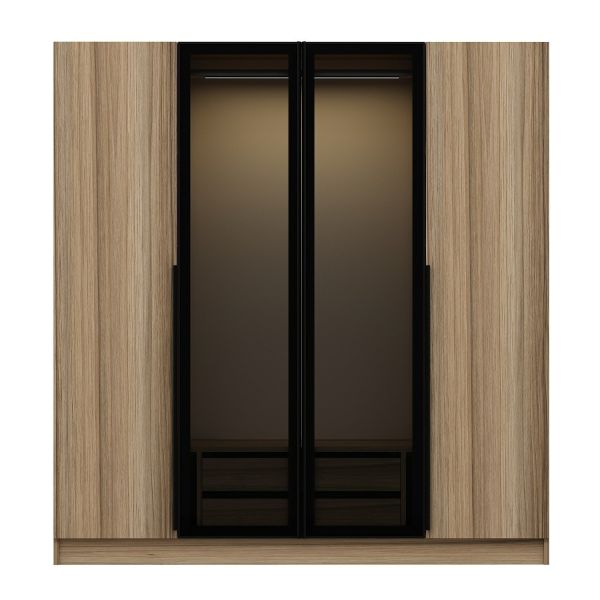 Kale Plus 4 Door 2C Cabinet Dore Plus Dore Smoked Glass