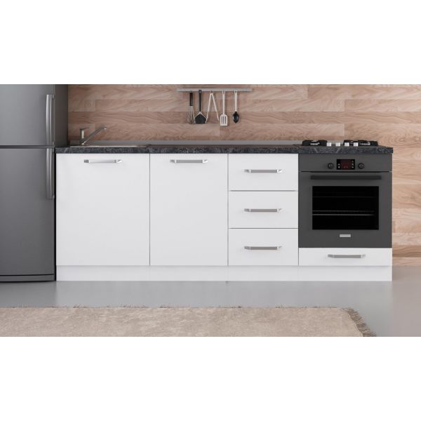 Minar 215 Cm White Kitchen Cabinet Sub-Module-215-B3