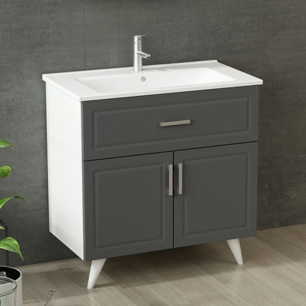 Minar Bathroom Cabinet Bottom 100Cm Ay2K1Ç+Etj White